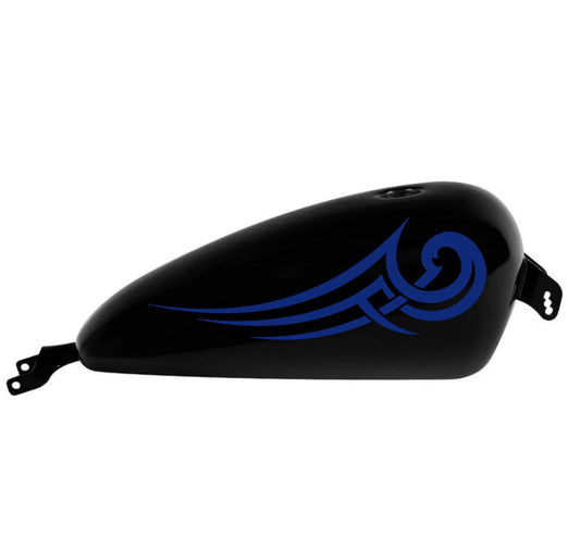 DualColorStampe® Adesivi Compatibili con Harley-Davidson bandiera tribale serbatoio Set 2 stickers Moto Motorbike COD. M0364 (BLU 49)