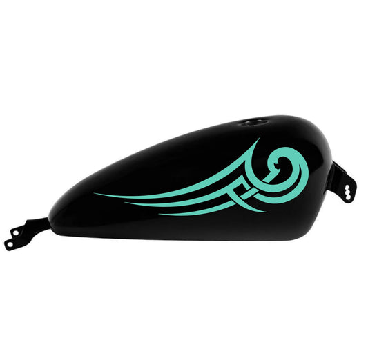 DualColorStampe® Adesivi Compatibili con Harley-Davidson bandiera tribale serbatoio Set 2 stickers Moto Motorbike COD. M0364 (MENTA 55)