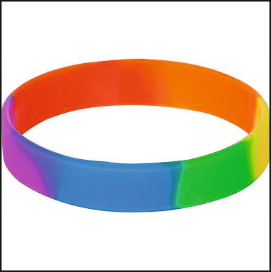 Polsiera in silicone arcobaleno - Accessorio Gay Pride LGBT Festival Eventi - Bracciale per Uomini o Donne - Resistente all’acqua Polsiera Sportiva gadget