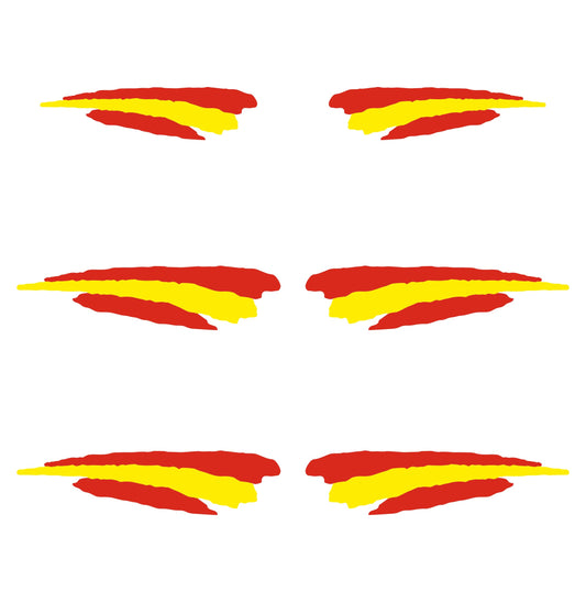 DualColorStampe Adesivi Stickers Bandiera Spagnola Spagna Tuning Sport Confezione 6 Unità | Adesivo Auto Esterno Resistente a Pioggia e Sole | Decalcomanie Auto Moto Scooter Quad Casco Biciclette