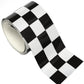 Fascia Adesiva Scacchiera Bianco Nero 55x4 cm | Banda Decalcomania Universale per Auto, Moto, Casco – Design Racing C0088