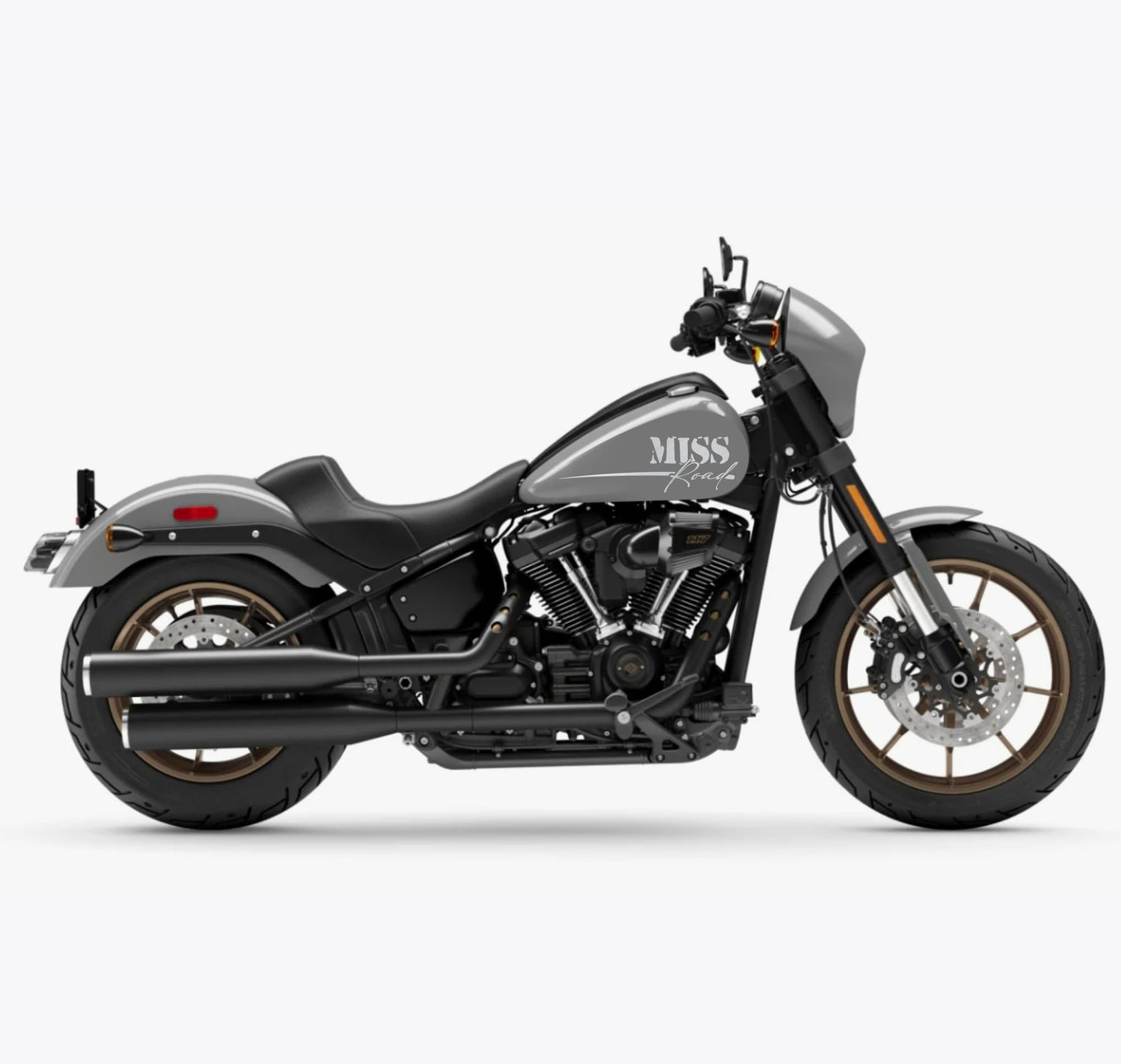 DualColorStampe® Adesivi Compatibili con Harley-Davidson Tribale MISS ROAD serbatoio DX-SX stickers Moto Motorbike COD. M0351