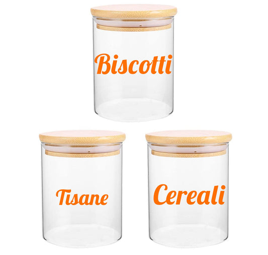 DualColorStampe Adesivi per barattoli cucina, per biscotti tisane e cereali per dispensa, stickers eleganti, in materiale Impermeabile e lavabile - I0151