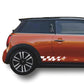 DualColorStampe Adesivi compatibili con MINI Cooper S One JCW R50 R52 R53 R56 R57 F55 F56 F57 per minigonne laterali (4 pezzi) Strisce laterali decalcomania a scacchi 0372