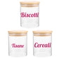 DualColorStampe Adesivi per barattoli cucina, per biscotti tisane e cereali per dispensa, stickers eleganti, in materiale Impermeabile e lavabile - I0151