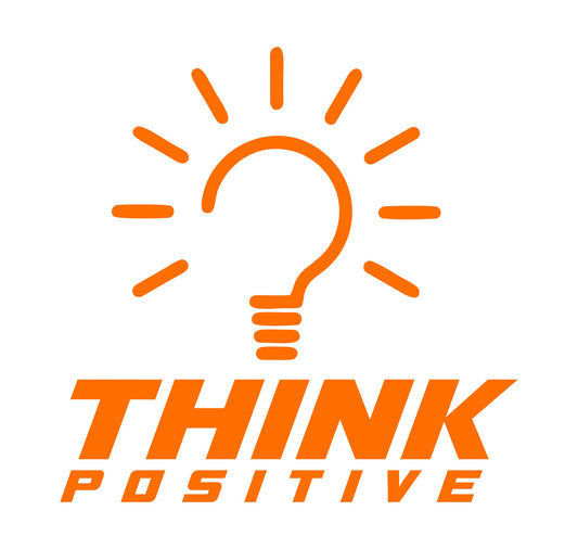 DualColorStampe® Adesivo Think Positive - Sticker Motivazionale con Frase - Accessori Fuoristrada, Auto, Tazza, Computer - Decalcomania 0416