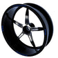 DualColorStampe Set di Strisce Cerchi Moto per 2 Ruote da 17" Pollici | Adesivi Ruote Moto | Adesivi Cerchi Moto Resiste a Pioggia e Sole | Design Racing D0075