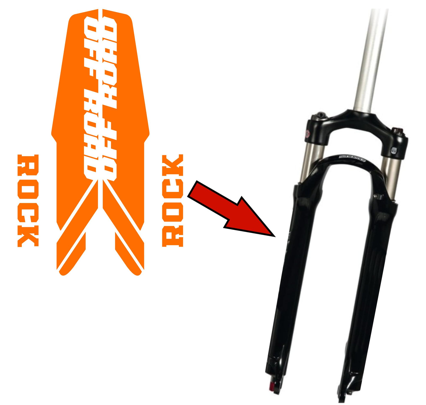 Kit completo Adesivi Cerchi Bici MTB 26'' - 27,5'' - 28-29'' Pollici, adesivi forcella MTB, adesivi telaio MTB off road Stickers decal - B0068