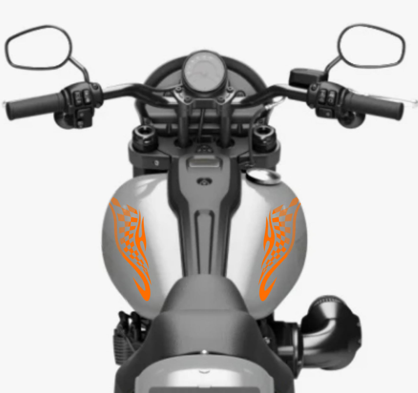 DualColorStampe® Adesivi Compatibili con Harley-Davidson Tribale Scacchiera serbatoio DX-SX stickers Moto Motorbike COD. M0349