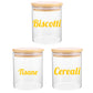 DualColorStampe Adesivi per barattoli cucina, per biscotti tisane e cereali per dispensa, stickers eleganti, in materiale Impermeabile e lavabile - I0151