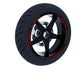 DualColorStampe Set di Strisce Cerchi Moto per 2 Ruote da 15" a 19" Pollici - Adesivi Ruote Moto Resistenti - Adesivi Cerchi Moto - Design Racing D0114