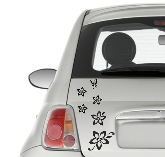 DualColorStampe Adesivi per Auto - Fiori E Farfalle - Auto Macchina Auto Moto Camper, Stickers, Decal 0046
