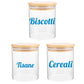 DualColorStampe Adesivi per barattoli cucina, per biscotti tisane e cereali per dispensa, stickers eleganti, in materiale Impermeabile e lavabile - I0151