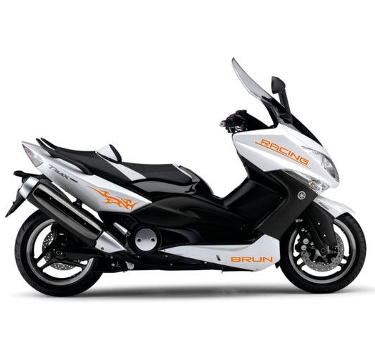 DualColorStampe Adesivi Compatibili con Tmax 500 (2008-2012) Carena moto decal stickers (DX-SX) Design sportivo serbatoio codino unghia moto RACING COD.M0293