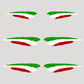 DualColorStampe Adesivi Stickers Bandiera Italiana Italia Tuning Sport Racing 6 Unità | Adesivo Bandiera Spagna per Auto Moto Scooter Quad Caschi | Resistenti alla Pioggia e al Sole