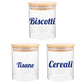 DualColorStampe Adesivi per barattoli cucina, per biscotti tisane e cereali per dispensa, stickers eleganti, in materiale Impermeabile e lavabile - I0151