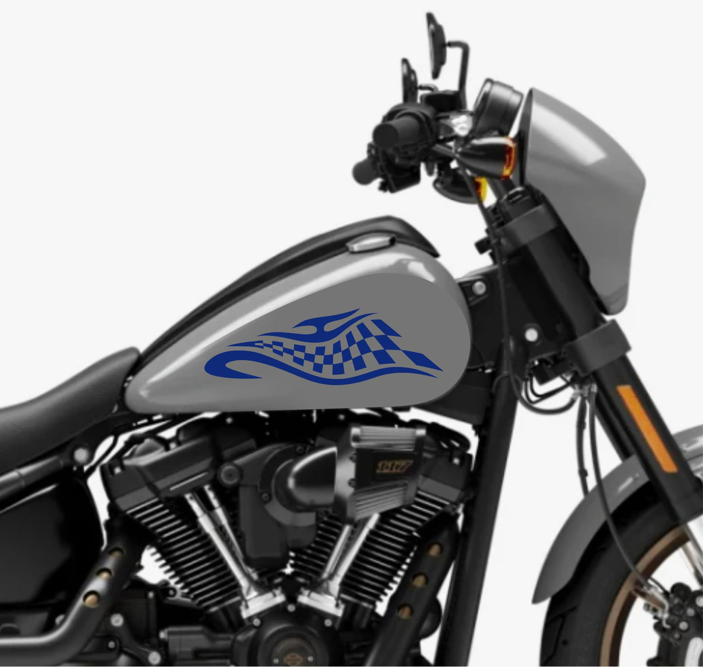 DualColorStampe® Adesivi Compatibili con Harley-Davidson Tribale Scacchiera serbatoio DX-SX stickers Moto Motorbike COD. M0349