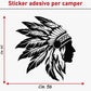 Adesivi stickers camper Indiano con piume frase frasi -caravan roulotte- accessori grafiche fiancata scegli colore cod. 0436 (cm 56 x60)