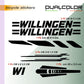 Set 7 Adesivi Stickers Decal Telaio Bici Bicicletta Kit adesivi telaio MTB BDC Universale Protezione WILLINGEN COD. B0186