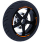 DualColorStampe Confezione Adesivi Set Completo di Cerchi Strisce per Moto per 2 Ruote da 17'' pollici strips Design Racing ABRUZZO D0117