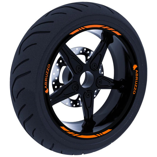 DualColorStampe Confezione Adesivi Set Completo di Cerchi Strisce per Moto per 2 Ruote da 17'' pollici strips Design Racing ABRUZZO D0117