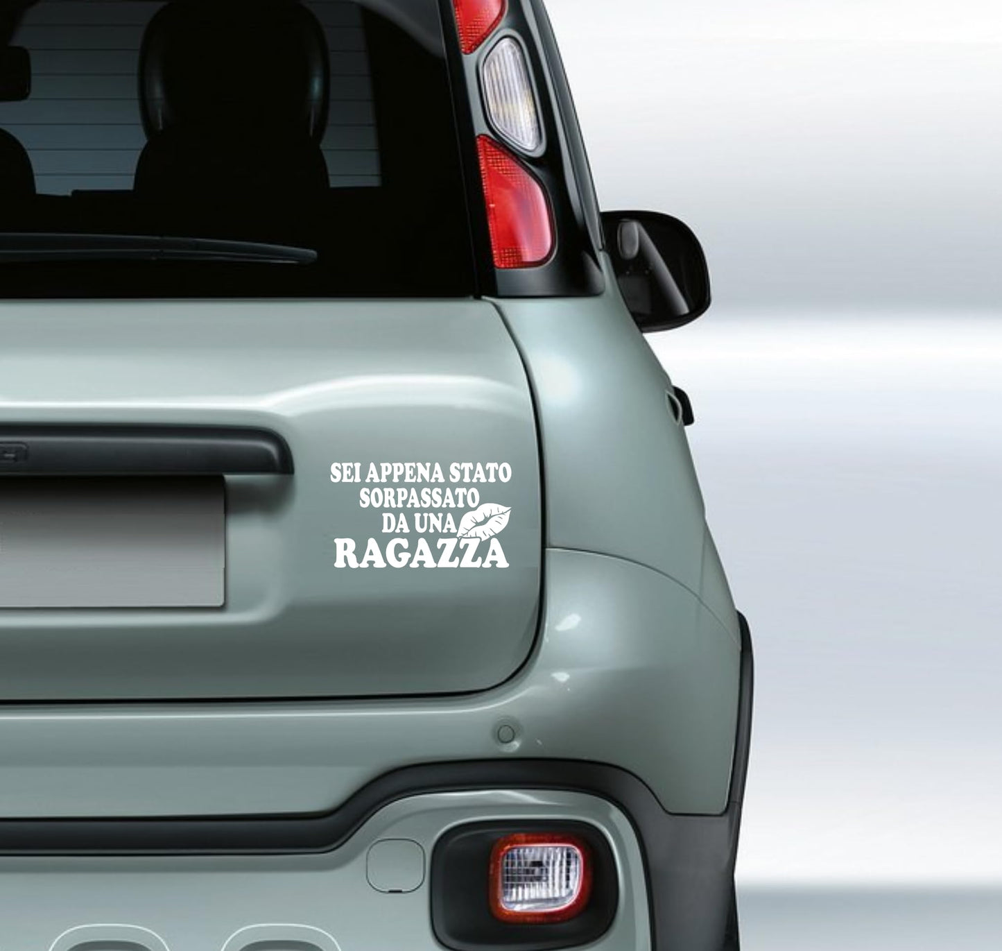 DualColorStampe® Adesivi per auto divertenti stickers auto divertenti stickers casco moto camper frase divertente sei appena stato sorpassato da una ragazza - 0402