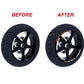 Adesivi per cerchi moto 15 pollici Cerchioni Set Completo per 2 Ruote 15 Pollici Strisce Cerchi Custom universale D0104
