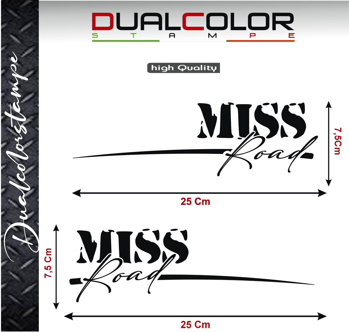 DualColorStampe® Adesivi Compatibili con Harley-Davidson Tribale MISS ROAD serbatoio DX-SX stickers Moto Motorbike COD. M0351
