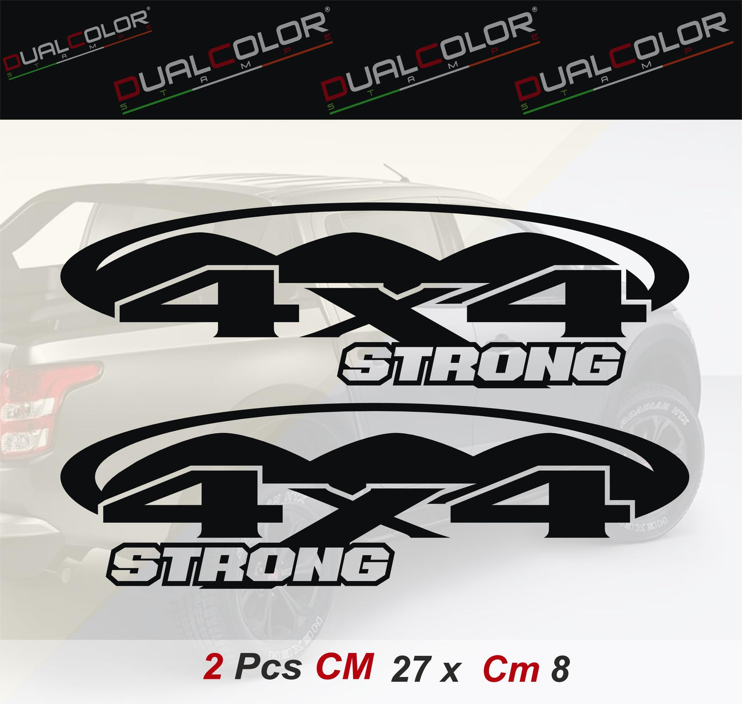 DualColorStampe® Adesivi 4x4 per Pickup e Auto - Resistenti e Impermeabili - Ideali per Tutti i Modelli - Set da 2 Pezzi decal auto tuning 0420