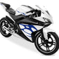 DualColorStampe Adesivi Compatibili con Yamaha YZF-R125 | Sticker Moto Carena (DX-SX) Personalizzabili | Fiamme Colorate M0121