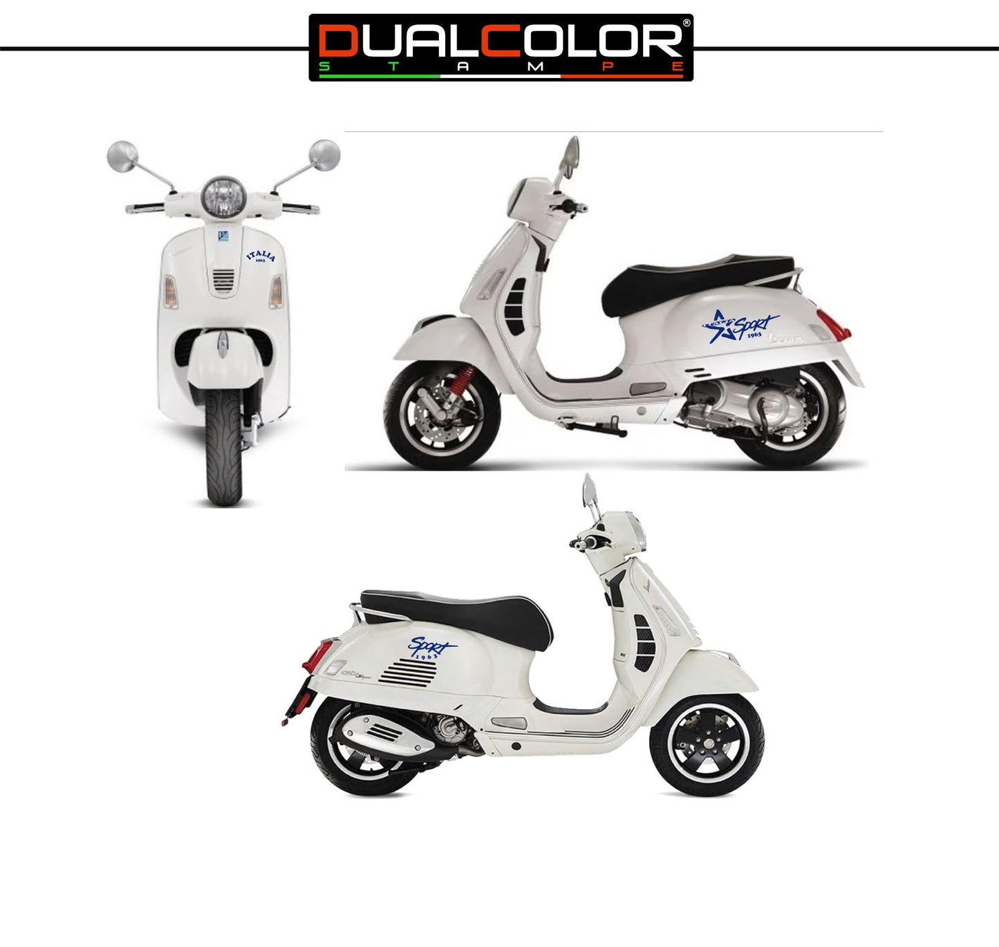 DualColorStampe Adesivi Compatibili con PIAGGIO VESPA GTS 300 super 1963 GTV 300 GTV250 GTV125 COD. M0306