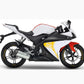 DualColorStampe Adesivi Compatibili con Yamaha YZF-R125 R125 (2014-2018) Stickers Strisce cerchi 17'' Pollici + Carena moto decalcomania teschio M0241