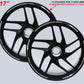 DualColorStampe Strisce Adesive Cerchi Moto 17 Pollici – Set per 2 Ruote – Design Racing Bianco Grigio e Nero – Resistenti a Pioggia e Sole – Adesivi Ruote Moto Lucidi – Modello D0135