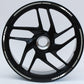 DualColorStampe Strisce Adesive Cerchi Moto 17 Pollici – Set per 2 Ruote – Design Racing Bianco Grigio e Nero – Resistenti a Pioggia e Sole – Adesivi Ruote Moto Lucidi – Modello D0135