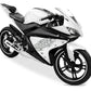 DualColorStampe Adesivi Compatibili con Yamaha YZF-R125 | Sticker Moto Personalizzabili Carena DX-SX Scacchiera Stelle M0126
