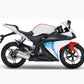 DualColorStampe Adesivi Compatibili con Yamaha YZF-R125 R125 (2014-2018) Stickers Strisce cerchi 17'' Pollici + Carena moto decalcomania teschio M0241
