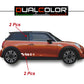 DualColorStampe Adesivi compatibili con MINI Cooper S One JCW R50 R52 R53 R56 R57 F55 F56 F57 per minigonne laterali (4 pezzi) Strisce laterali decalcomania a scacchi 0372