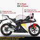 DualColorStampe Adesivi Compatibili con Yamaha YZF-R125 R125 (2014-2018) Stickers Strisce cerchi 17'' Pollici + Carena moto decalcomania teschio M0241