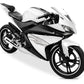DualColorStampe Adesivi Compatibili con Yamaha YZF-R125 | Sticker Moto Carena (DX-SX) Personalizzabili | design zebrato Colorato M0120