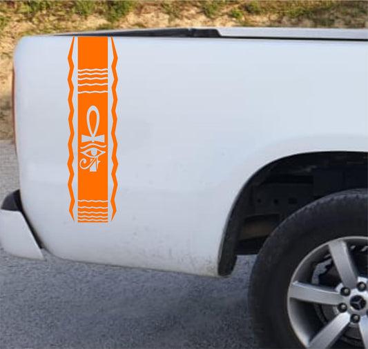 DualColorStampe® ADESIVI PER PICKUP 4X4 OFF ROAD OCCHIO DI HORUS (2 PZ DX-SX) Fuoristrada accessori stickers decal auto 0409