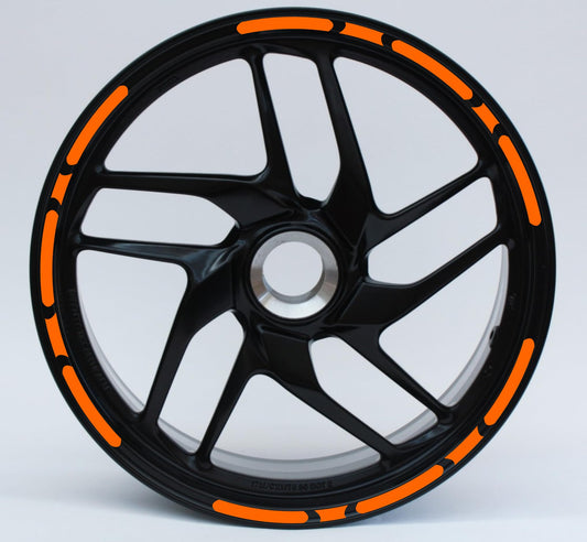DualColorStampe® Confezione Adesivi Set Completo di Cerchi Strisce per Moto per 2 Ruote da 17'' pollici strips Design Sportivo COD.D0028