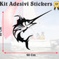 DualColorStampe Adesivo per barca nautica stickers fish per bancone bar lido attrezzatura spiaggia mare balneare stickers summer COD.M0365