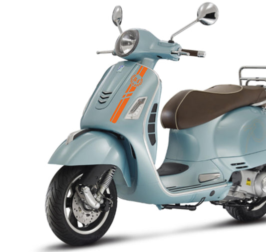 DualColorStampe Adesivi compatibili con Piaggio Vespa 150 PX SE 70° kit adesivi completo foglie alloro - Colore a scelta M0361