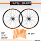 DualColorStampe Adesivi Cerchi Bici 26'' - 27,5'' - 28-29'' Pollici Ruota Bici MTB Bike Stickers Cerchi FUOCO MTB - B0057