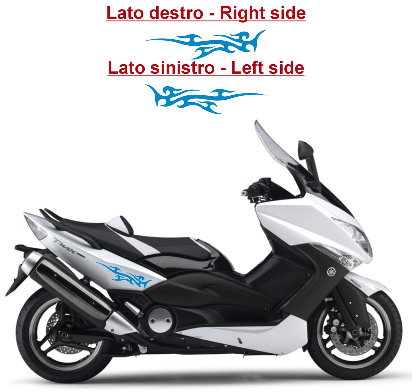 DualColorStampe Adesivi Compatibili con Yamaha Tmax 500 2008-2012 T-MAX Set Adesivi per carena kit sticker per moto COD.M0307