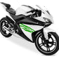 DualColorStampe Adesivi Compatibili con Yamaha YZF-R125 | Sticker Moto Carena (DX-SX) Personalizzabili | design zebrato Colorato M0120