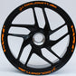 DualColorStampe Stickers Adesivi Set Completo di Cerchi Strisce per Moto per 2 Ruote da 17'' pollici strips Design Racing DOLOMITI D0119