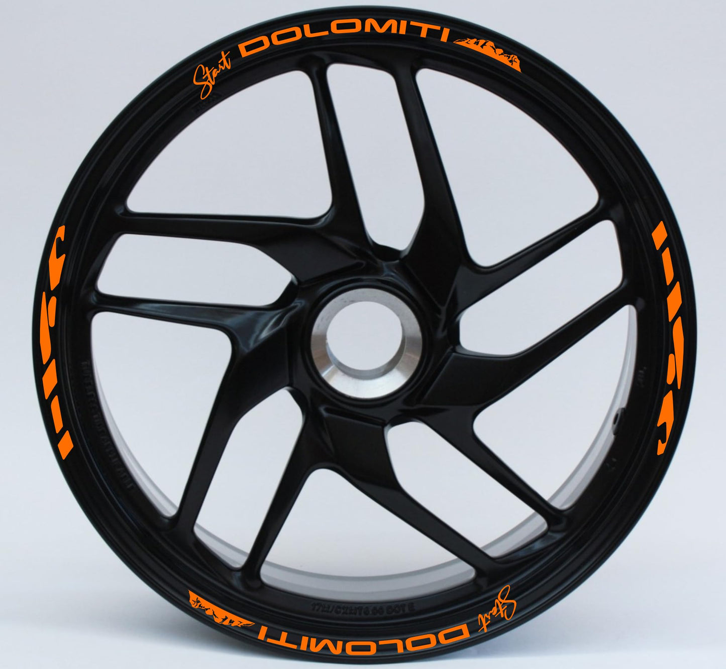 DualColorStampe Stickers Adesivi Set Completo di Cerchi Strisce per Moto per 2 Ruote da 17'' pollici strips Design Racing DOLOMITI D0119