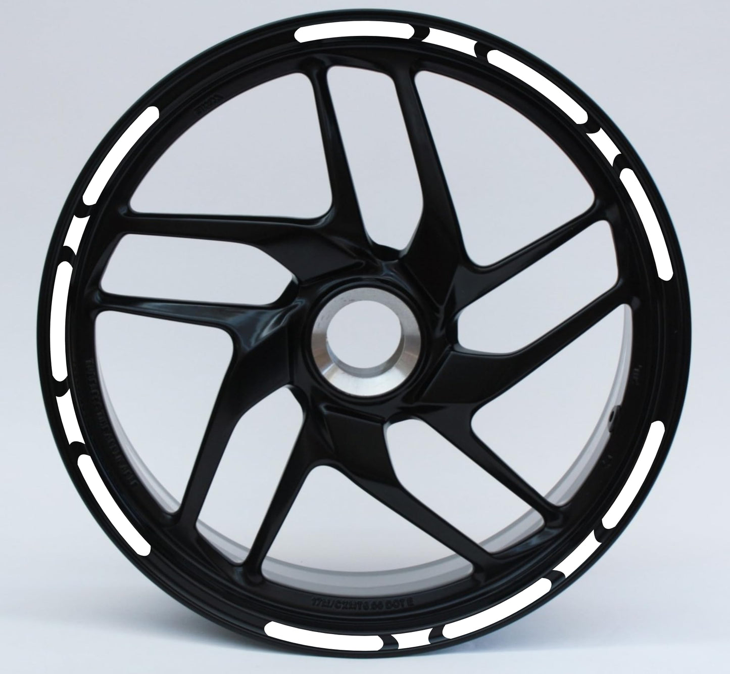 DualColorStampe® Confezione Adesivi Set Completo di Cerchi Strisce per Moto per 2 Ruote da 17'' pollici strips Design Sportivo COD.D0028