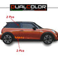 DualColorStampe Adesivi compatibili con MINI Cooper S One JCW R50 R52 R53 R56 R57 F55 F56 F57 per minigonne laterali (4 pezzi) Strisce laterali decalcomania a scacchi 0372